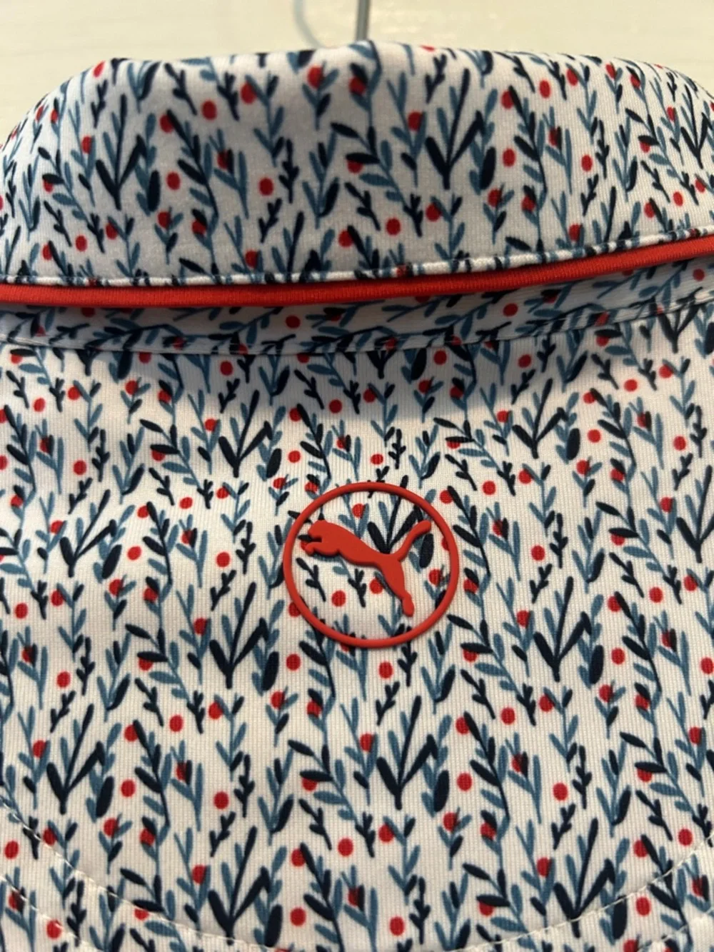 Puma White/Navy/Red Cloudspin Branch Polo - Picture 4 of 8